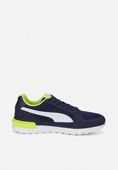 PUMA - Graviton jr - peacoat-puma white-light lime
