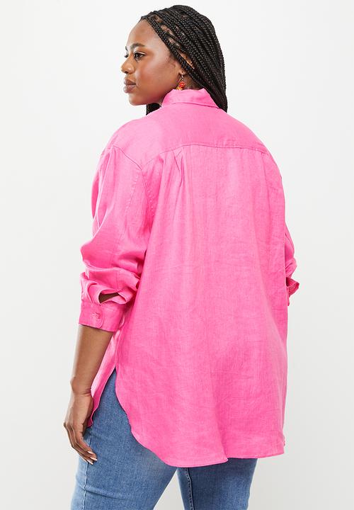 Me&B - Plus longer length long sleeve shirt - hot pink