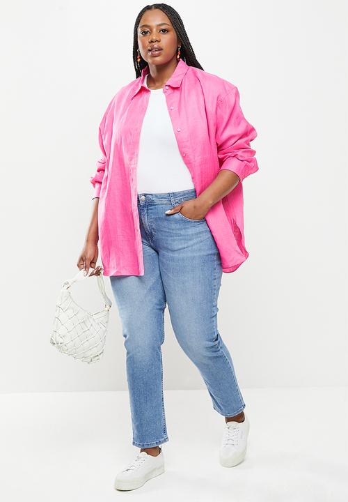 Me&B - Plus longer length long sleeve shirt - hot pink