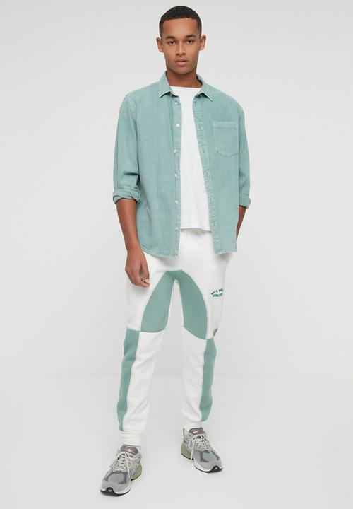 Trendyol - Colour block regular fit sweatpants - mint
