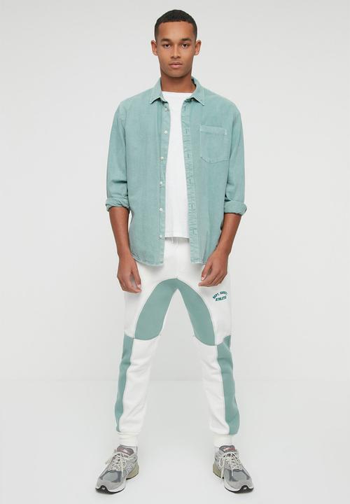 Trendyol - Colour block regular fit sweatpants - mint