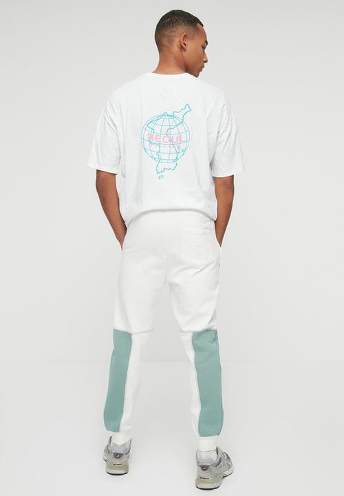 Trendyol - Colour block regular fit sweatpants - mint