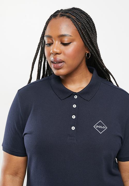 POLO - Plus kingsley short sleeve long line golfer dress - navy