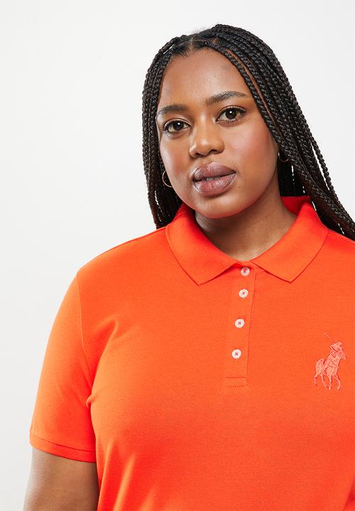 POLO - Plus kori short sleeve big pony golfer dress - orange