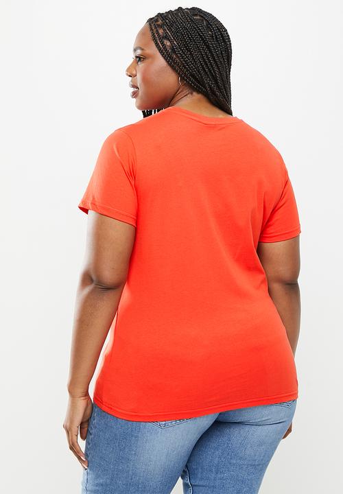POLO - Plus haiden short sleeve nailhead logo tee - orange