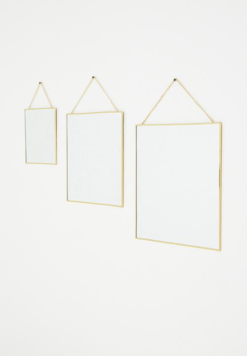 H&S - Square cluster mirror set of 3 - gold