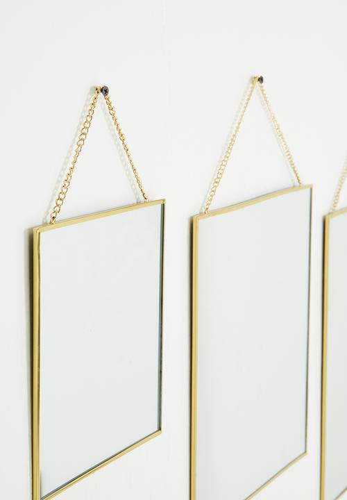 H&S - Square cluster mirror set of 3 - gold