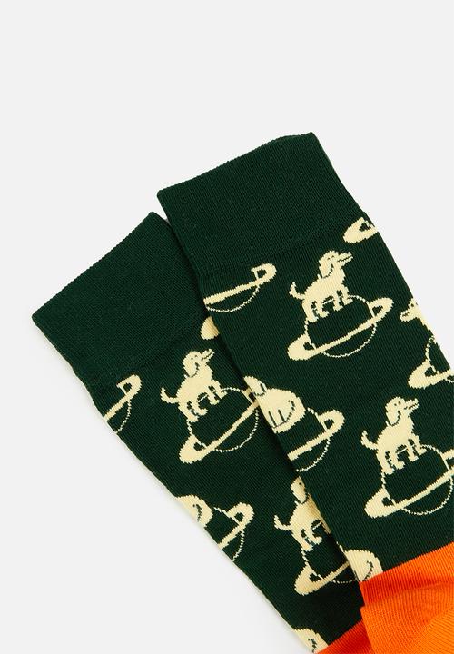Happy Socks - Space dog socks - khaki