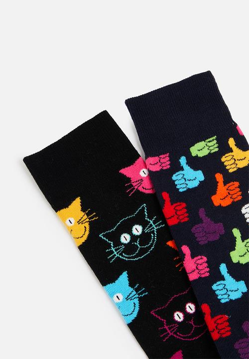Happy Socks - 2-Pack classic cat socks - multi 