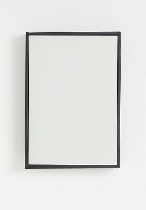 Bathroom Solutions - Store-it rectangular mirror - black