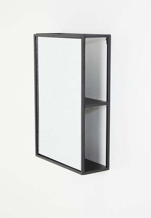 Bathroom Solutions - Store-it rectangular mirror - black