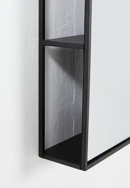 Bathroom Solutions - Store-it rectangular mirror - black