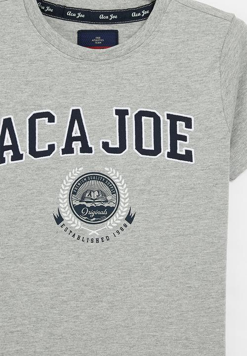 Aca Joe - Boys aca joe emblem print tee - grey melange