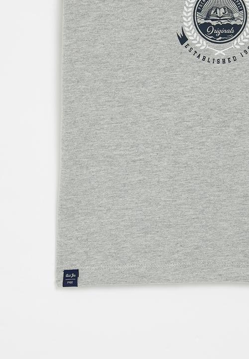 Aca Joe - Boys aca joe emblem print tee - grey melange