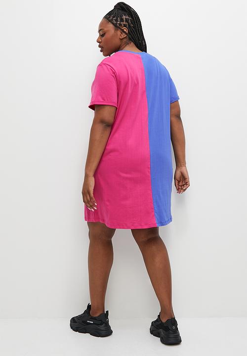 Blake - Mini graphic T-shirt dress - blue & pink