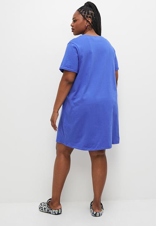 Blake - Plus mini T-shirt dress - cobalt