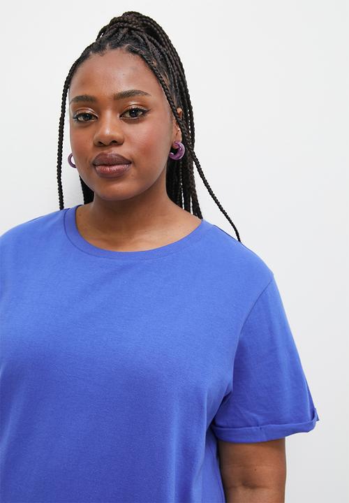 Blake - Plus mini T-shirt dress - cobalt