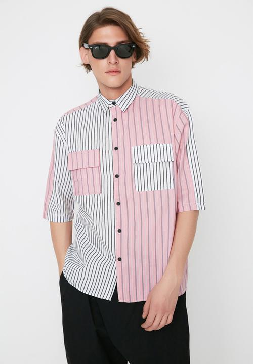 Trendyol - Boxy fit short sleeve stripe shirt - multi