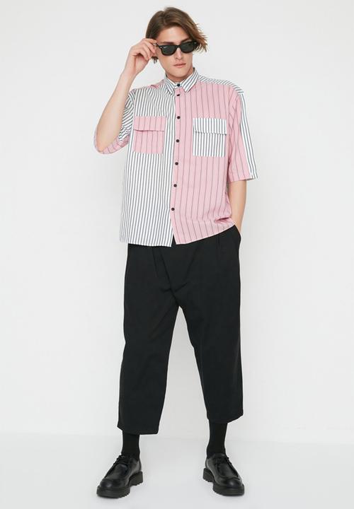 Trendyol - Boxy fit short sleeve stripe shirt - multi