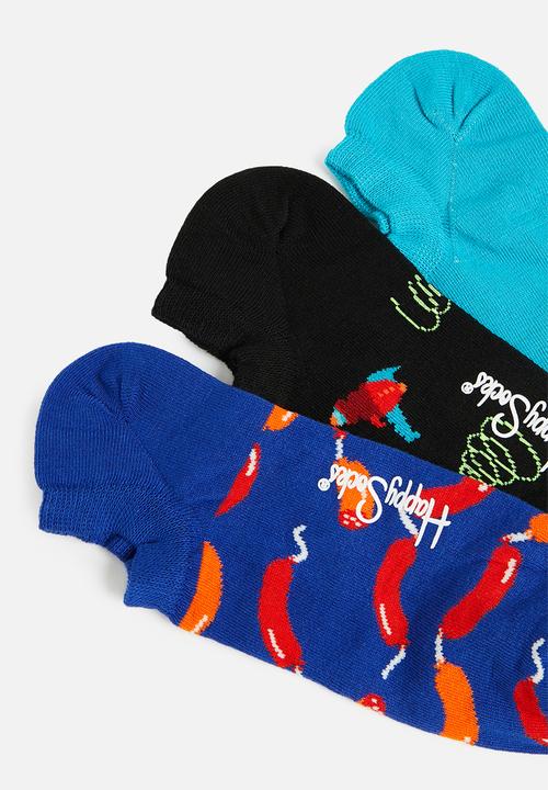 Happy Socks - 3-Pack sausage no show socks - multi