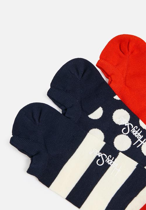 Happy Socks - 3-Pack big dot no show socks - multi 