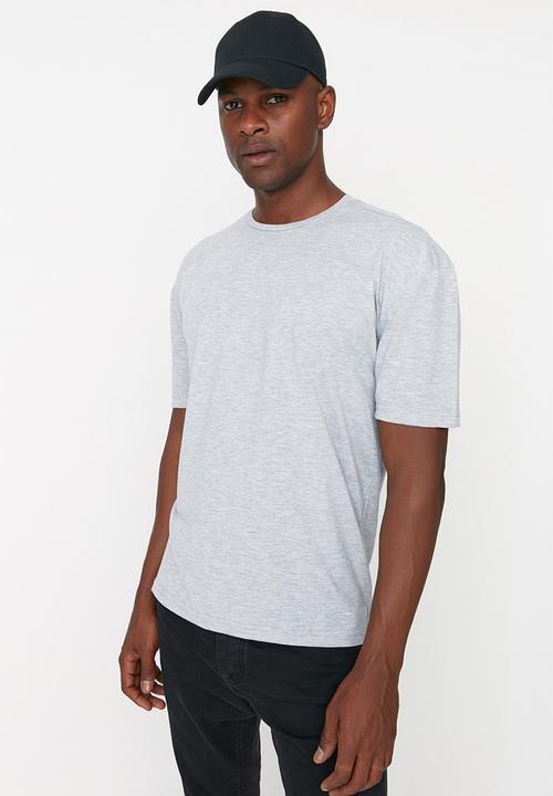 Trendyol - Boston relaxed fit printed tee - grey
