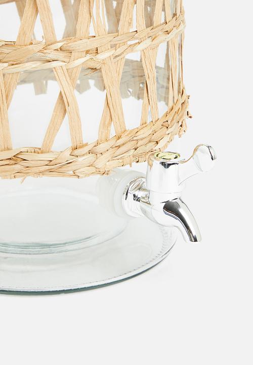 Excellent Houseware - Jamboree beverage dispenser - rattan