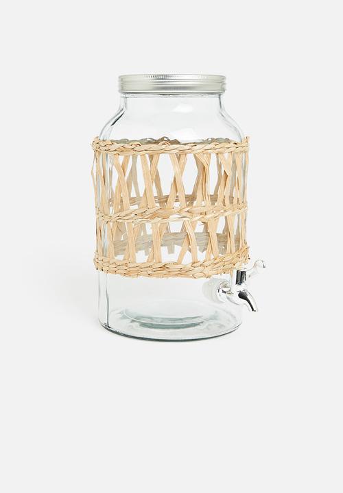 Excellent Houseware - Jamboree beverage dispenser - rattan