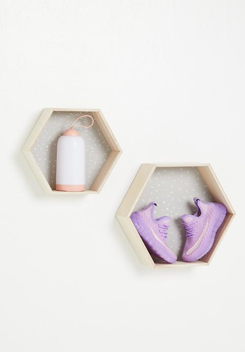 H&S - Confetti hex shelves - grey