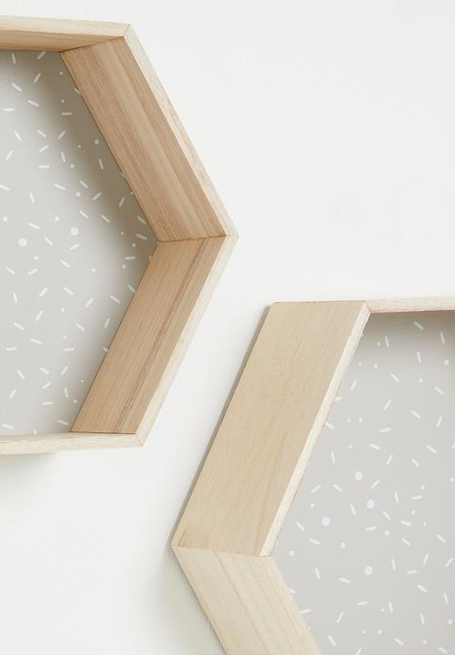 H&S - Confetti hex shelves - grey