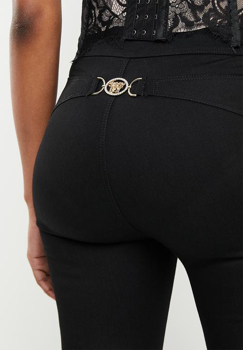 SISSY BOY - Ryder flat front with back buckle detail - black