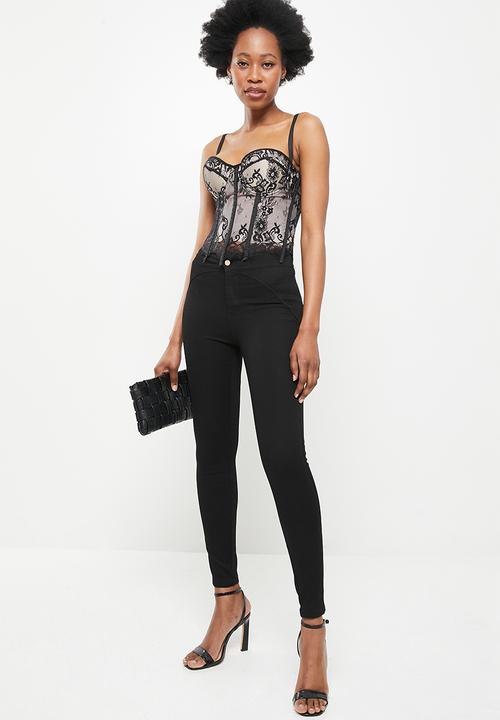 SISSY BOY - Ryder flat front with back buckle detail - black