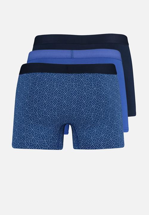 Trendyol - Patterned 3 pack boxers - blue & navy