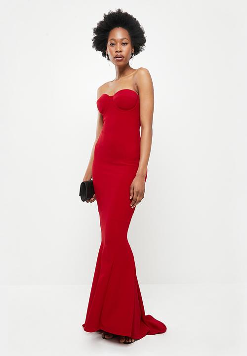SISSY BOY - Boob tube maxi with cups - deep red