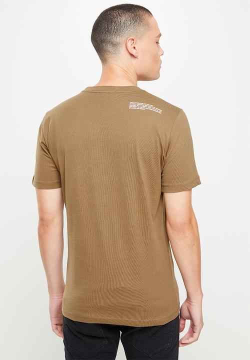 Replay - Organic cotton T-shirt with replay second life print - cigar