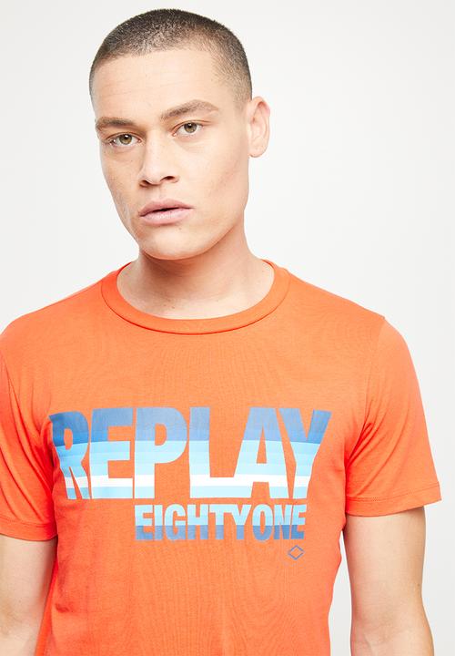 Replay - Basic jersey 81 print - orange