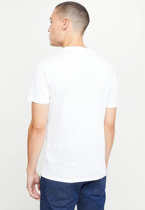 Replay - Compact cotton jersey chest print - white