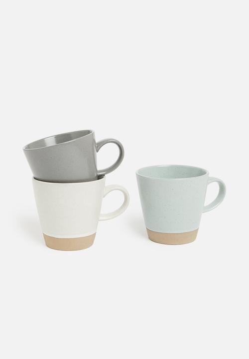Excellent Houseware - Linta stoneware mug set of 3 - multi