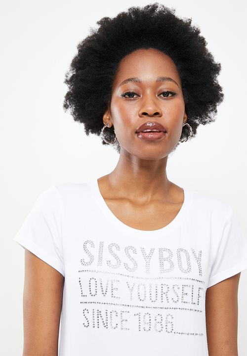 SISSY BOY - Regular fit logo top with short sleeves - white