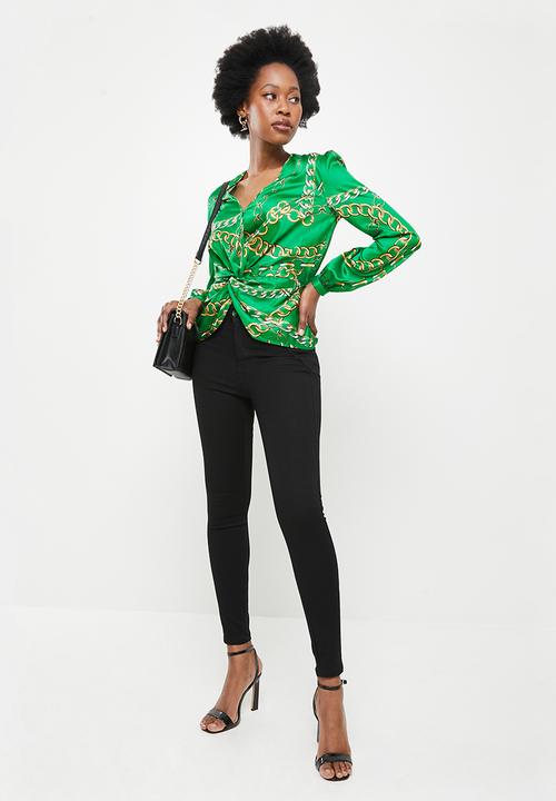 SISSY BOY - Blouse with knot front detail - green