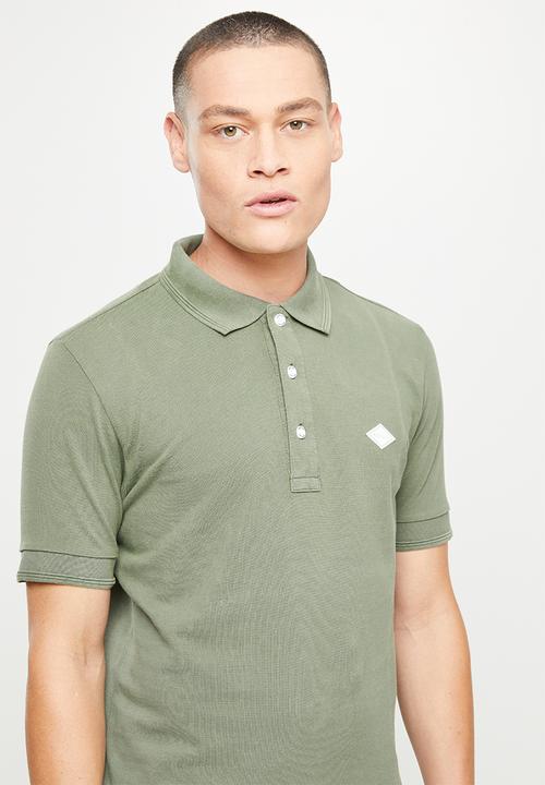 Replay - Garment dyed cotton piquet - olive