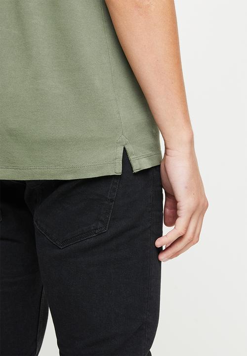 Replay - Garment dyed cotton piquet - olive