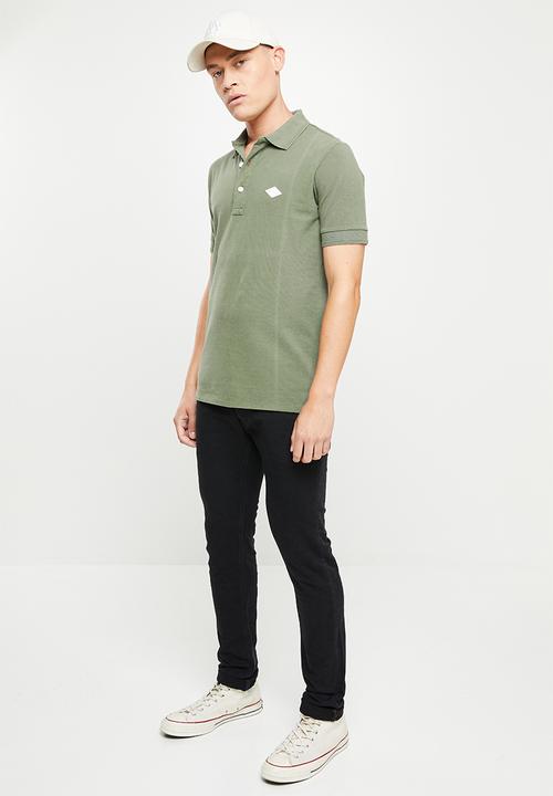 Replay - Garment dyed cotton piquet - olive