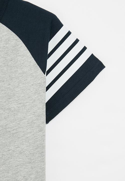 Pop Candy - Boys short sleeve tee - grey & navy
