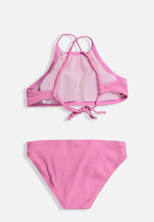 Rebel Republic - Girls rib 2 piece bikini - pink