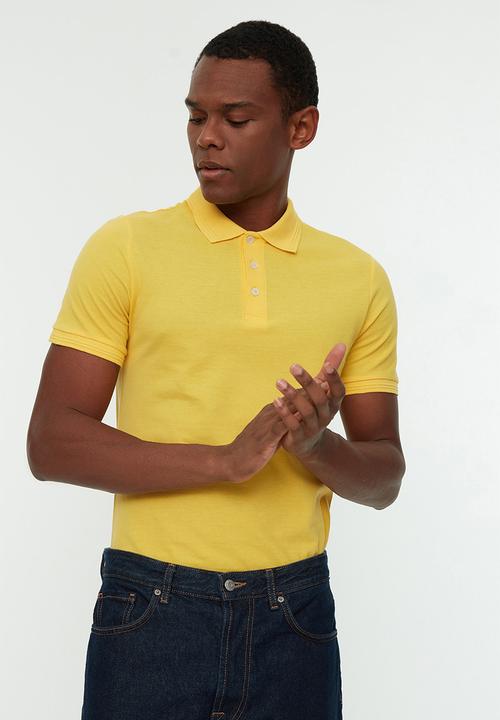 Trendyol - Steve slim fit short sleeve golfer - yellow