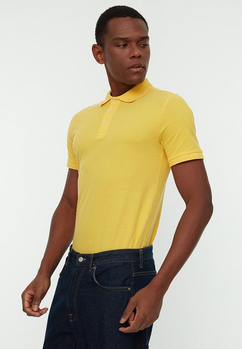 Trendyol - Steve slim fit short sleeve golfer - yellow