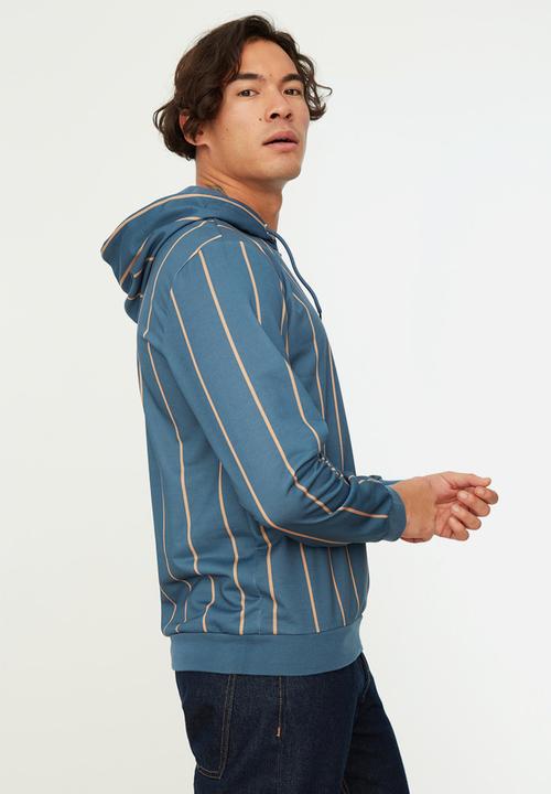 Trendyol - Max vert stripe hoodie - navy