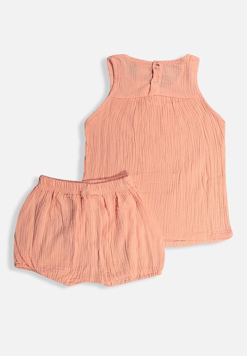 Pop Candy - Sleeveless top & shorts set - pink