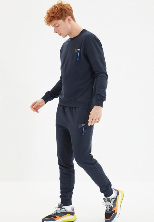 Trendyol - Printed sweatsuit - navy